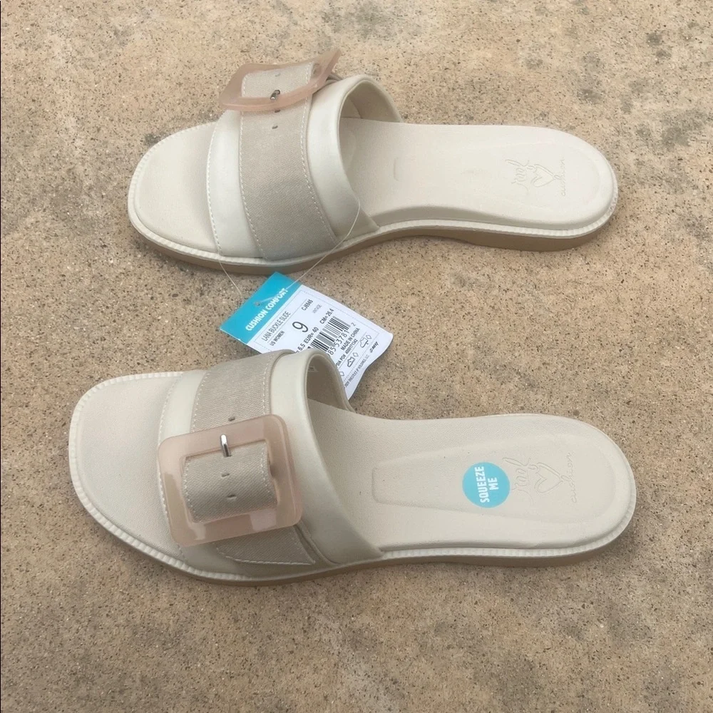 Reef Women's Lana Bluckle Vintage White Slide Sandals Size 9 NWT